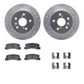 Dynamic Friction Co 7512-76055, Rotors-Drilled and Slotted-Silver w/ 5000 Advanced Brake Pads incl. Hardware, Zinc Coat 7512-76055